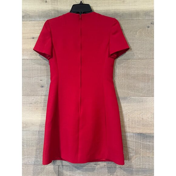 Valentino Garavani V-Logo Pockets Bow red Crepe Mini Dress size IT 36/ US 0 - Picture 9 of 14